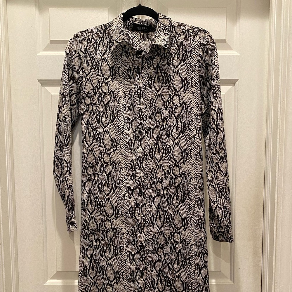 Oversized Button Front Shirt Dress